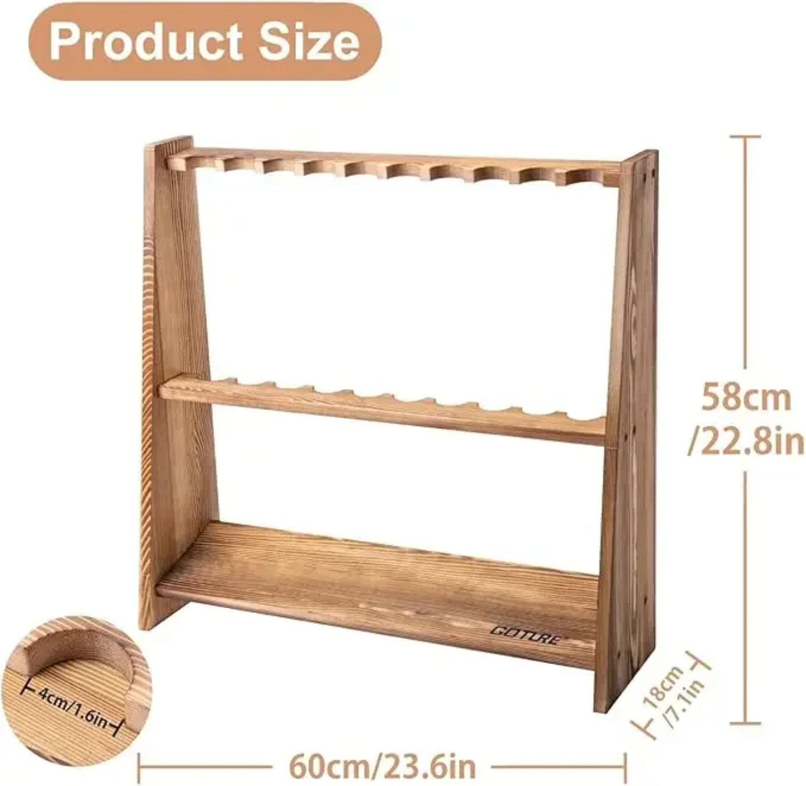 Rak Pancing Kayu Pinus Karboni - Fishing Equipment Holder ulasan dan harga